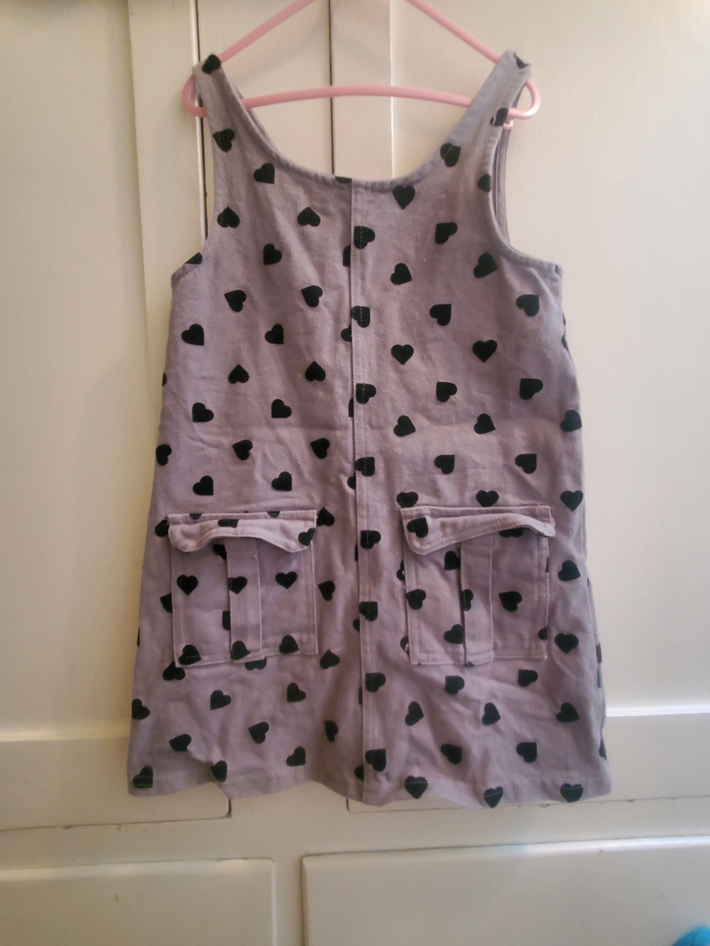 btween Lilac Dress with Black Heart Print